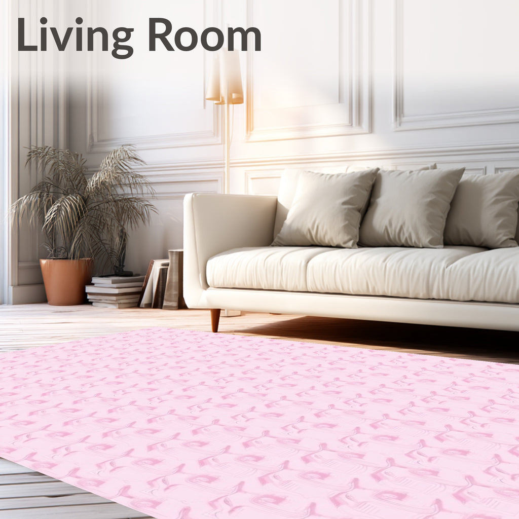 Soft Pink Pastel Abstract Pattern Rug