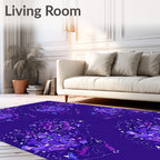 Abstract Purple Floral Splash Design Rug