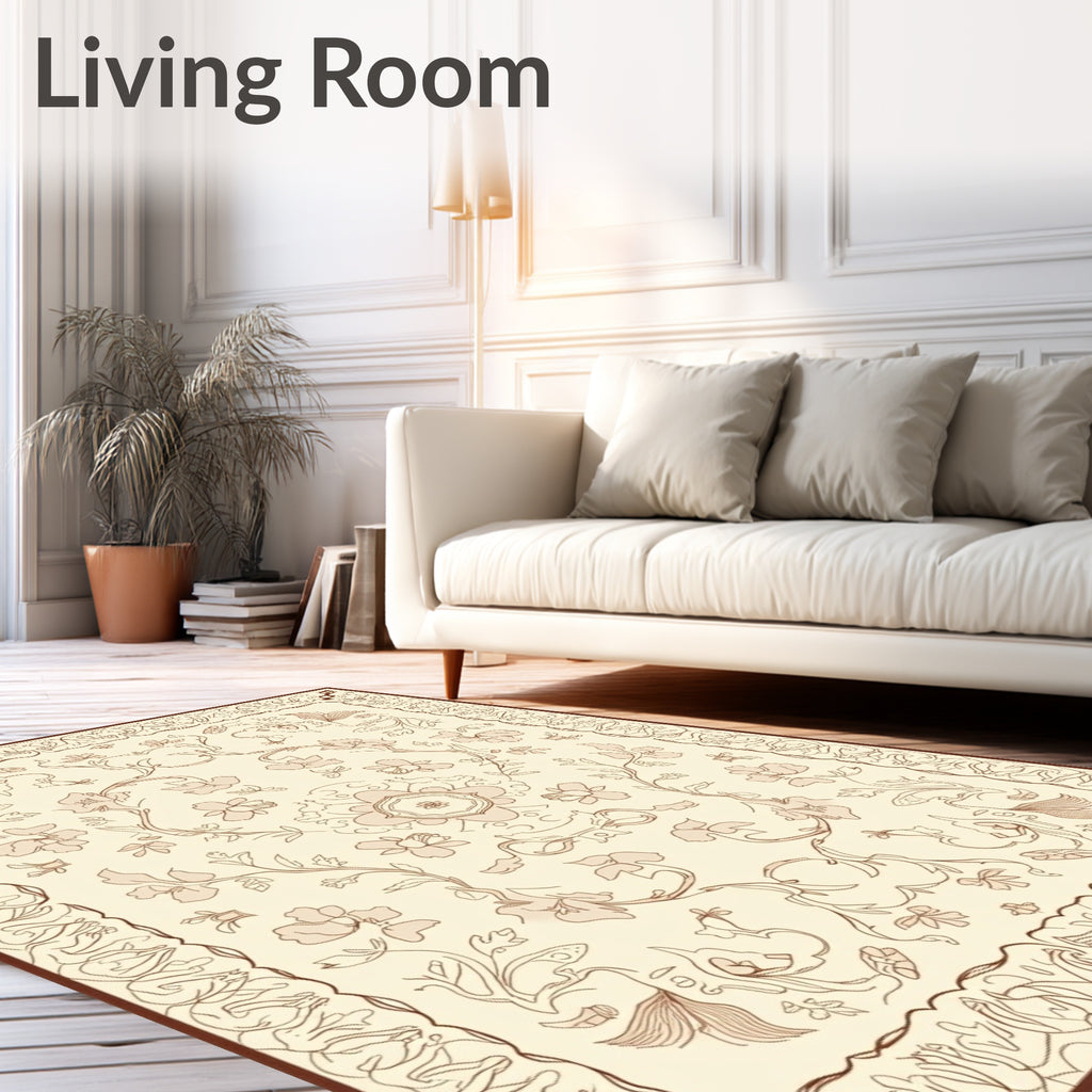 Soft Floral Vine Pattern Rug