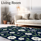 Nature Inspired Floral Butterfly Pattern Rug