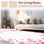 Pink Floral Sprigs and Blossoms Rug