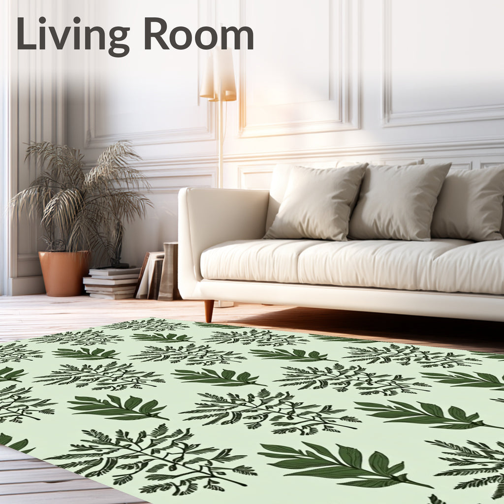 Botanical Leaf Pattern Design Rug