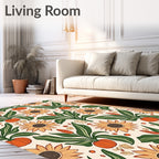 Autumn Garden Sunflower Pumpkin Pattern Rug