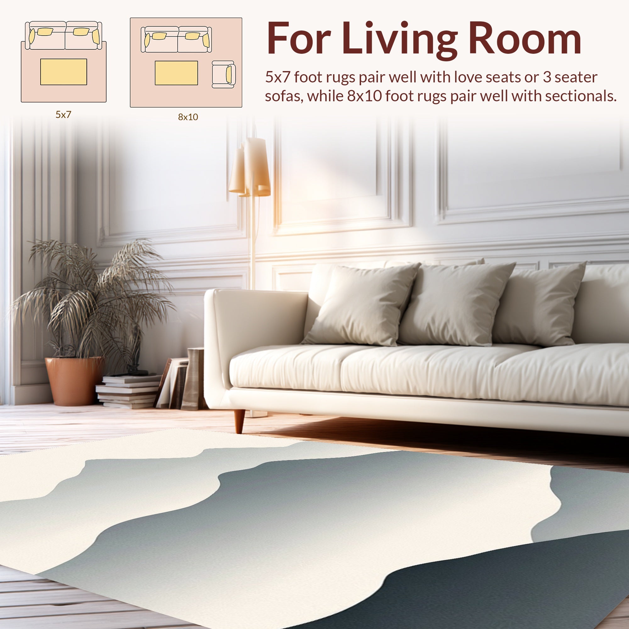 Minimalist Gradient Hillscape Design Rug