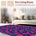 Vibrant Red Leaf Pattern Rug