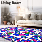 Vibrant Floral Mandala Pattern Rug