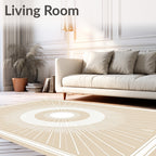 Radiating Sunburst Geometric Pattern Rug