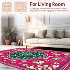Vibrant Pink Floral Medallion Design Rug
