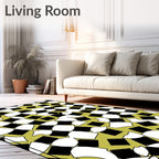 Abstract Checkerboard Style Pattern Rug