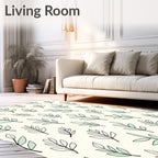 Delicate Pastel Leaf Pattern Rug