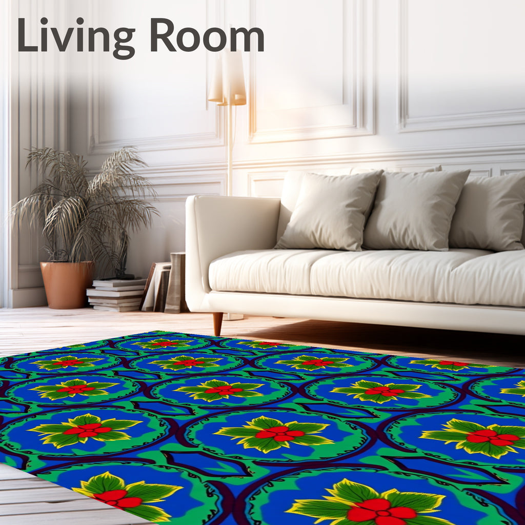 Vibrant Floral Medallion Pattern Design Rug