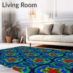 Vibrant Floral Medallion Pattern Design Rug