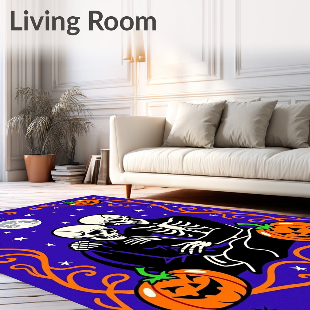 Spooky Skeletons P umpkins Halloween Design Rug