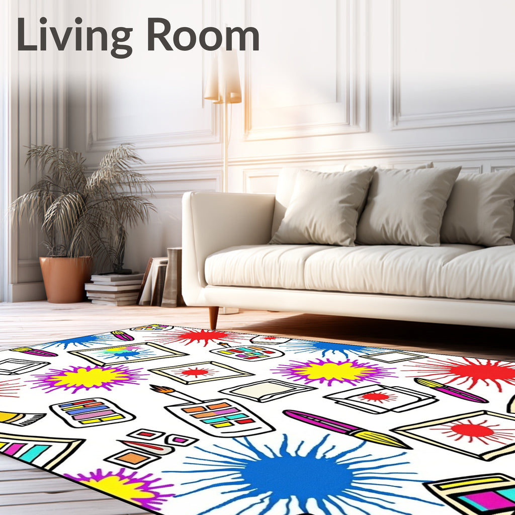 Whimsical Art Splash Design Rug