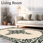 Damask Inspired Floral Cross Pattern Rug