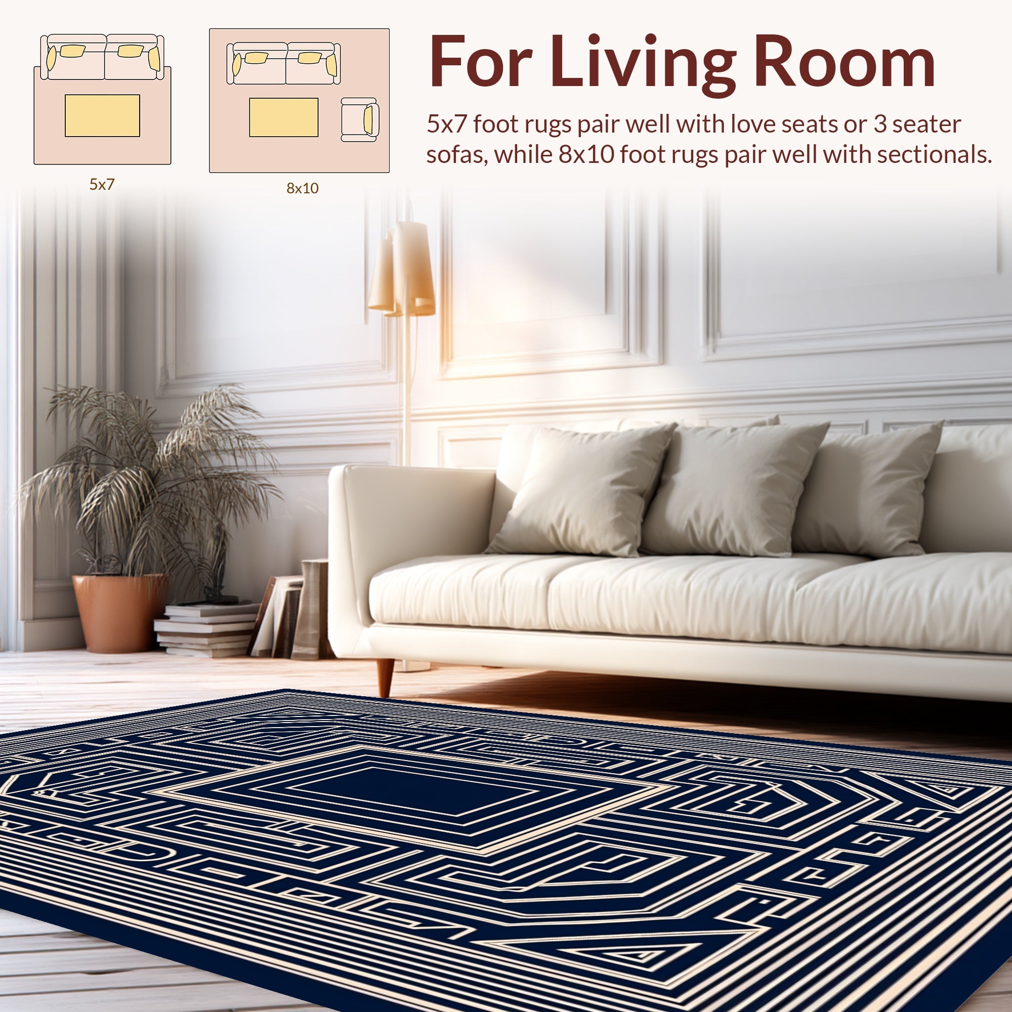 Geometric Maze Pattern Rug