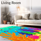 Colorful Ocean Fish Coral Pattern Rug