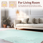 Soft Powder Blue Feather Motif Rug