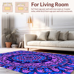 Vibrant Royal Blue Pink Mandala Rug
