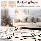 Abstract Black Swirls Pattern Rug