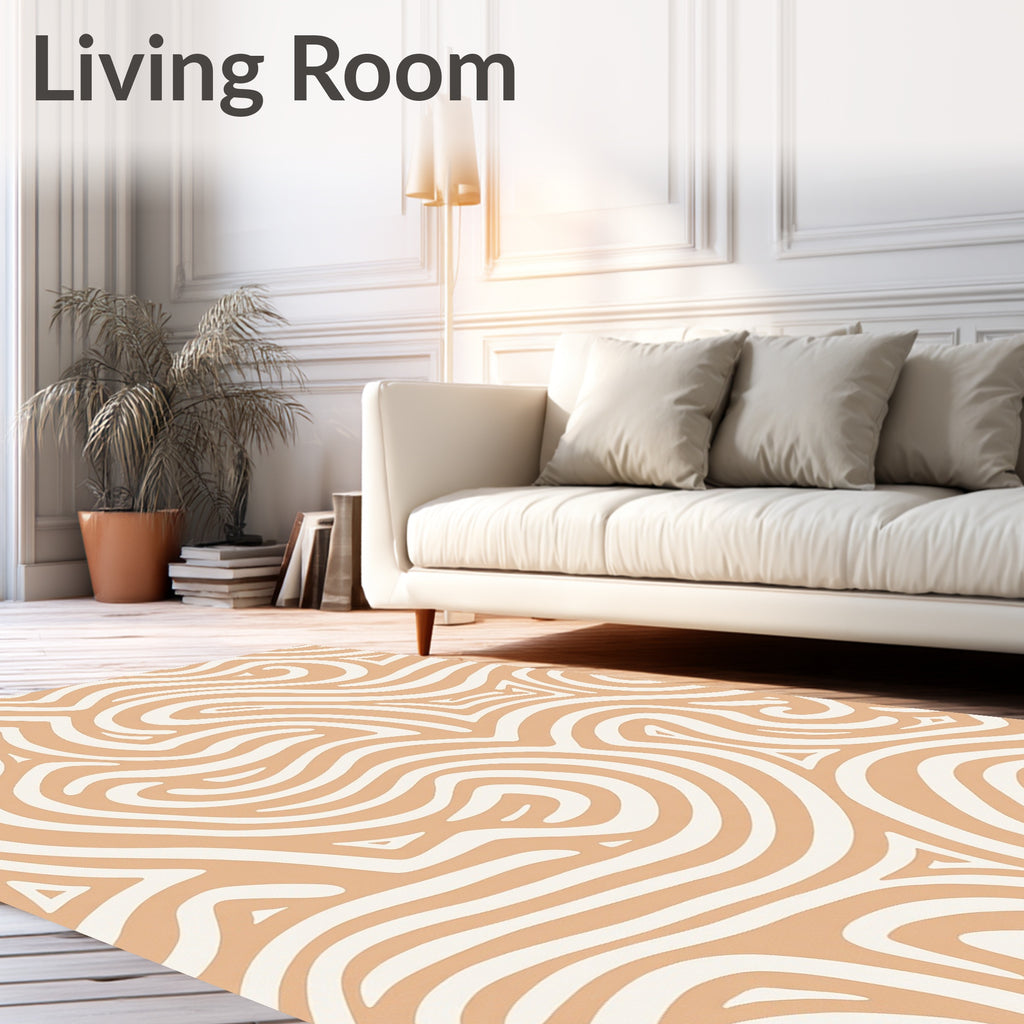 Natural Organic Swirls Cream Rug