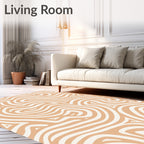 Natural Organic Swirls Cream Rug