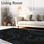 Dark Swirls Patterned Rug
