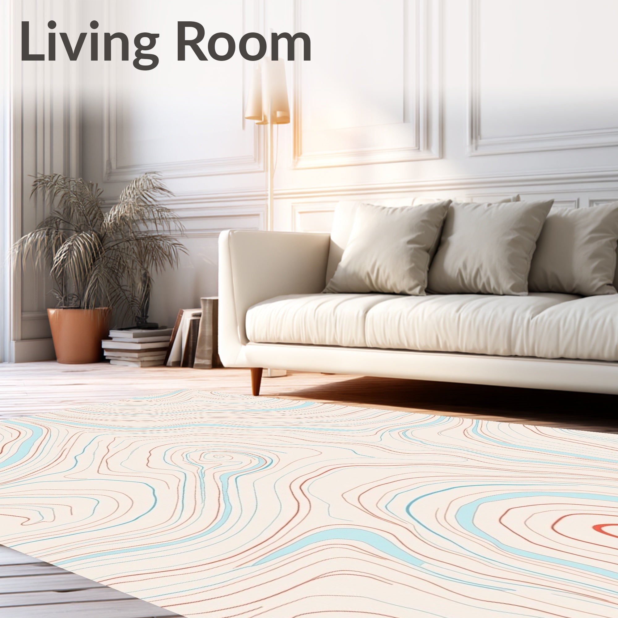 Abstract Topographic Line Art Rug