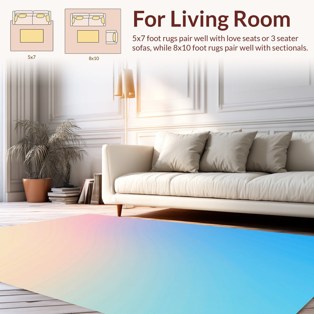 Soft Ombre Gradient Pastel Pink Blue Rug