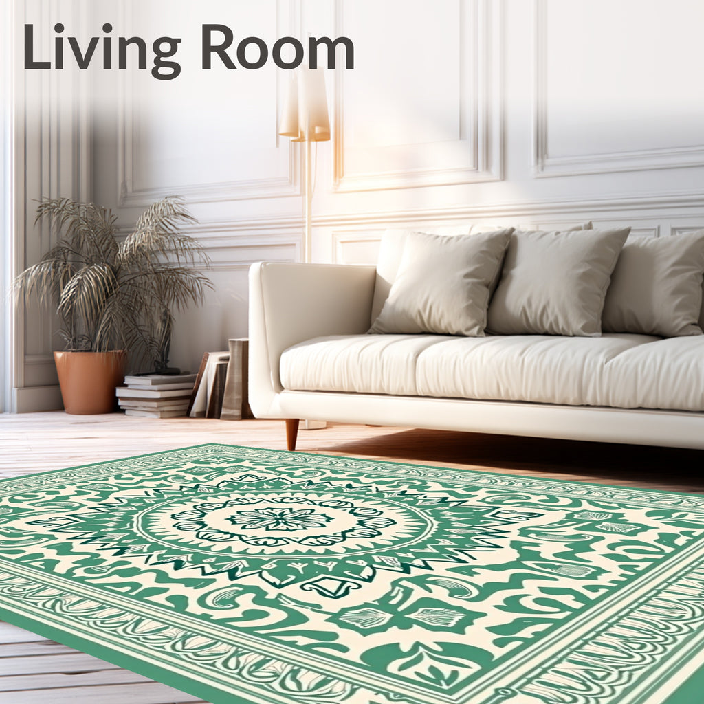 Greenery Floral medallion Pattern Rug
