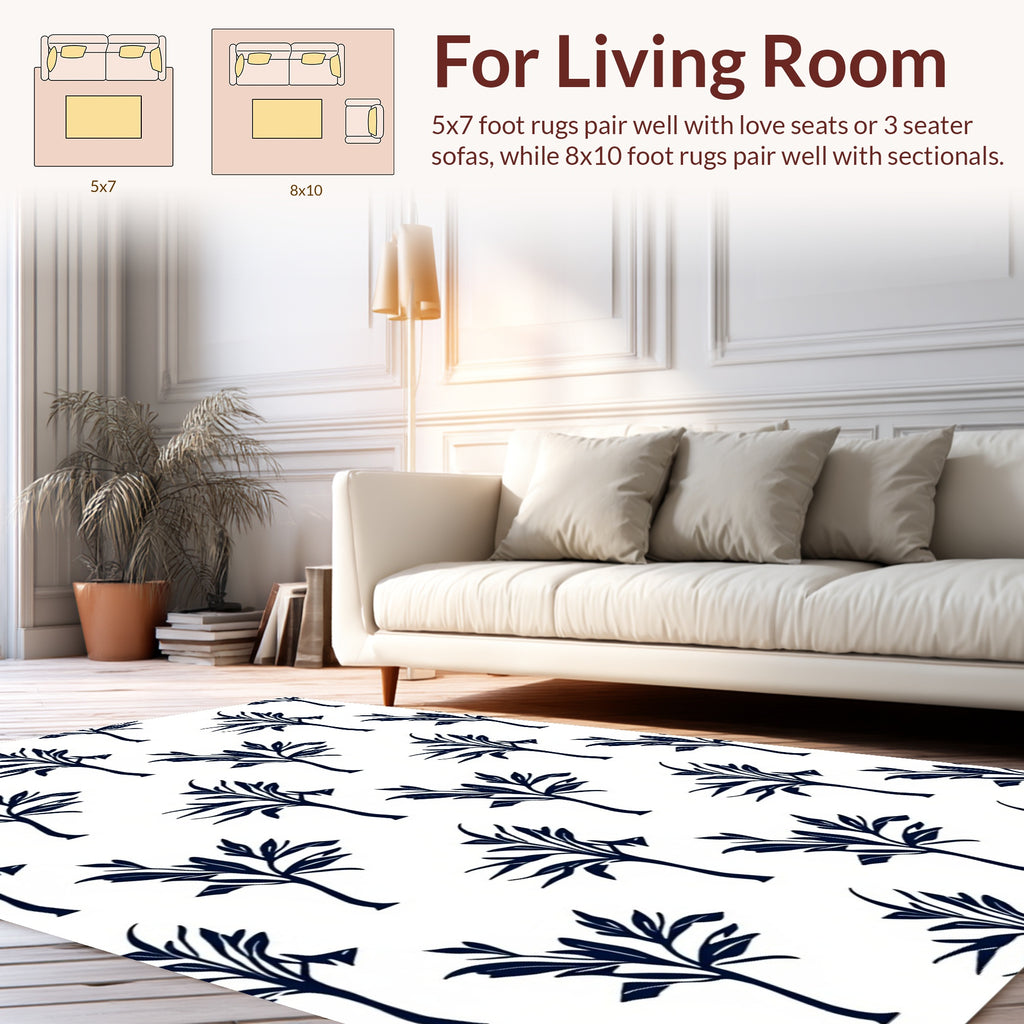 Dark Leafy Tree Patterned Rug