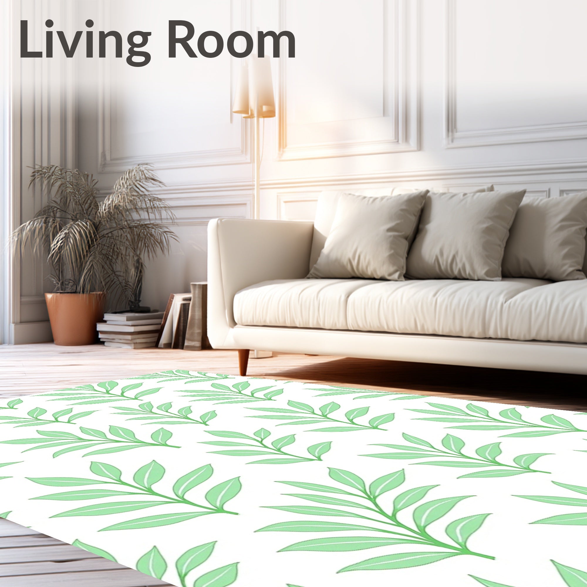 Simple Leaf Pattern Design Rug