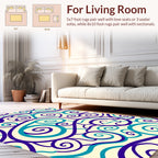 Swirling Blue And Teal Lines Rug