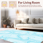 Cyan Water Swirl Pattern Rug