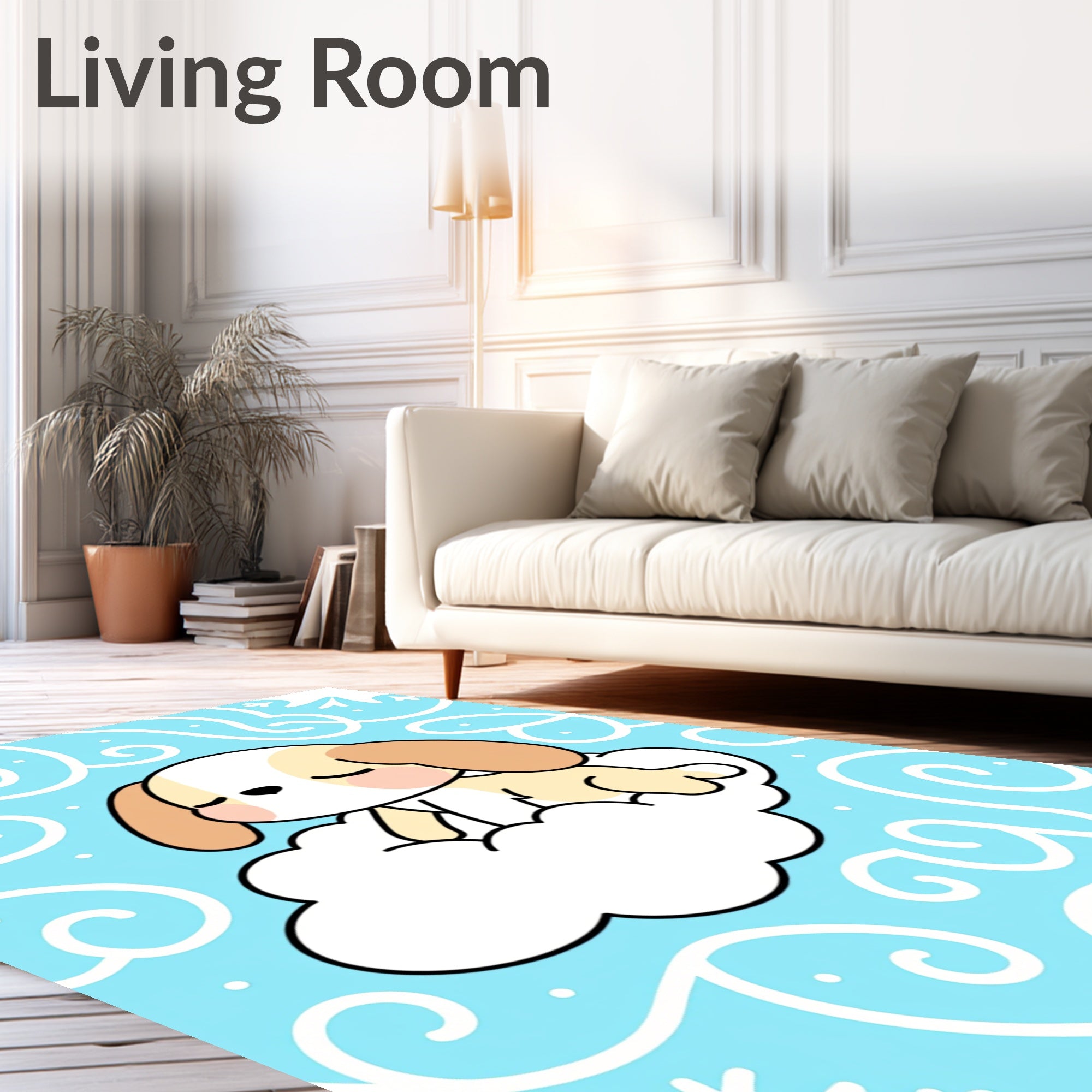 Cute Puppy Cloud Pattern Rug