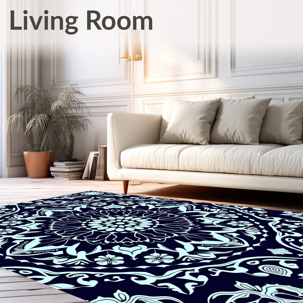 Elegant Mandala Floral Pattern Rug
