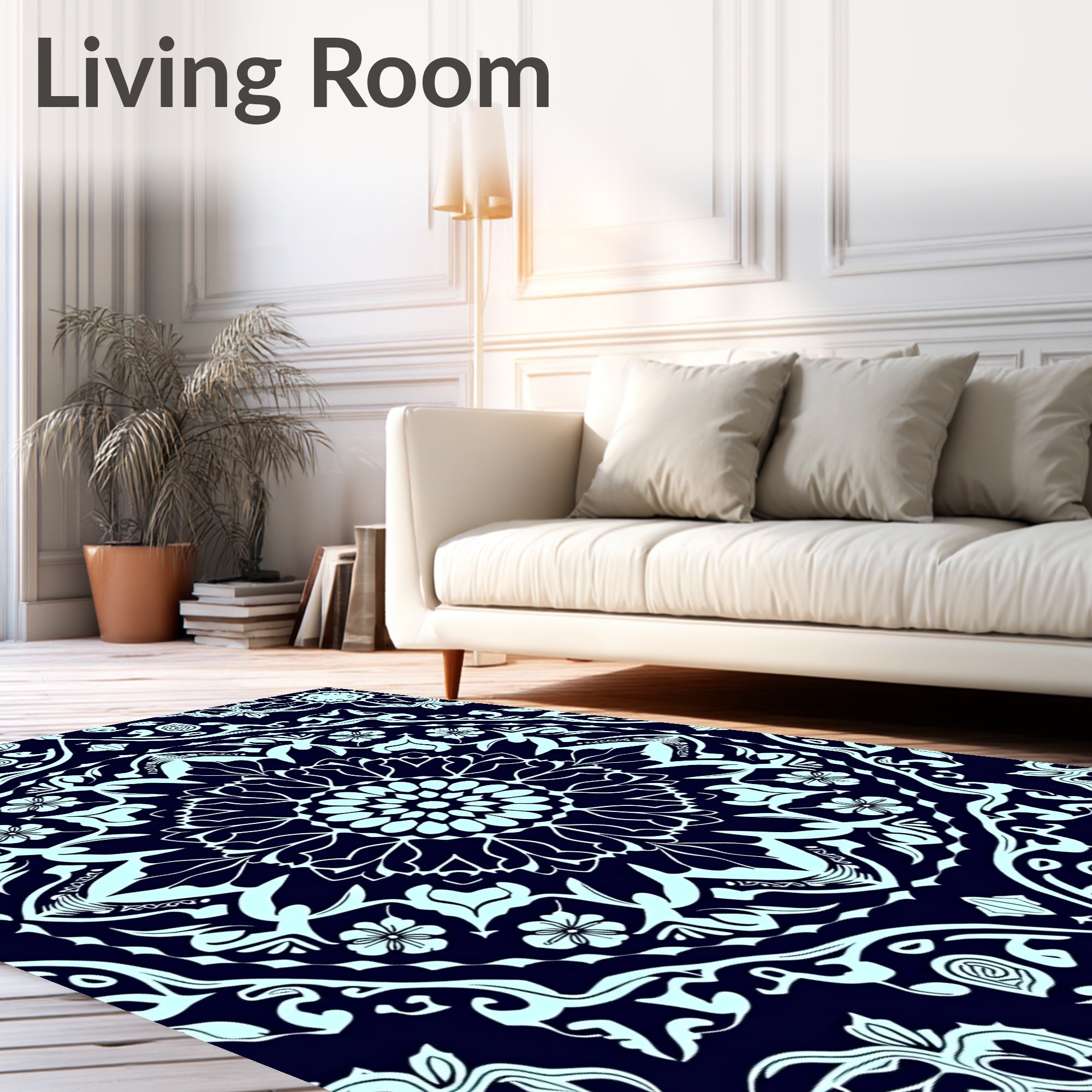Elegant Mandala Floral Pattern Rug