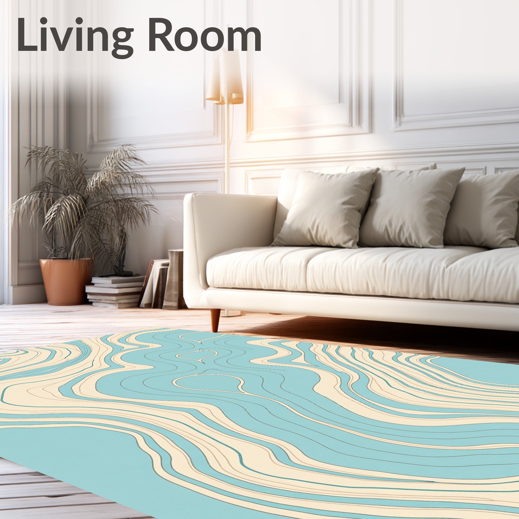 Flowing Wave Abstract Contour Design Rug