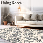 Damask Floral Swirl Vintage Pattern Rug