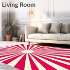 Radiant Sunburst Crimson Lines Rug