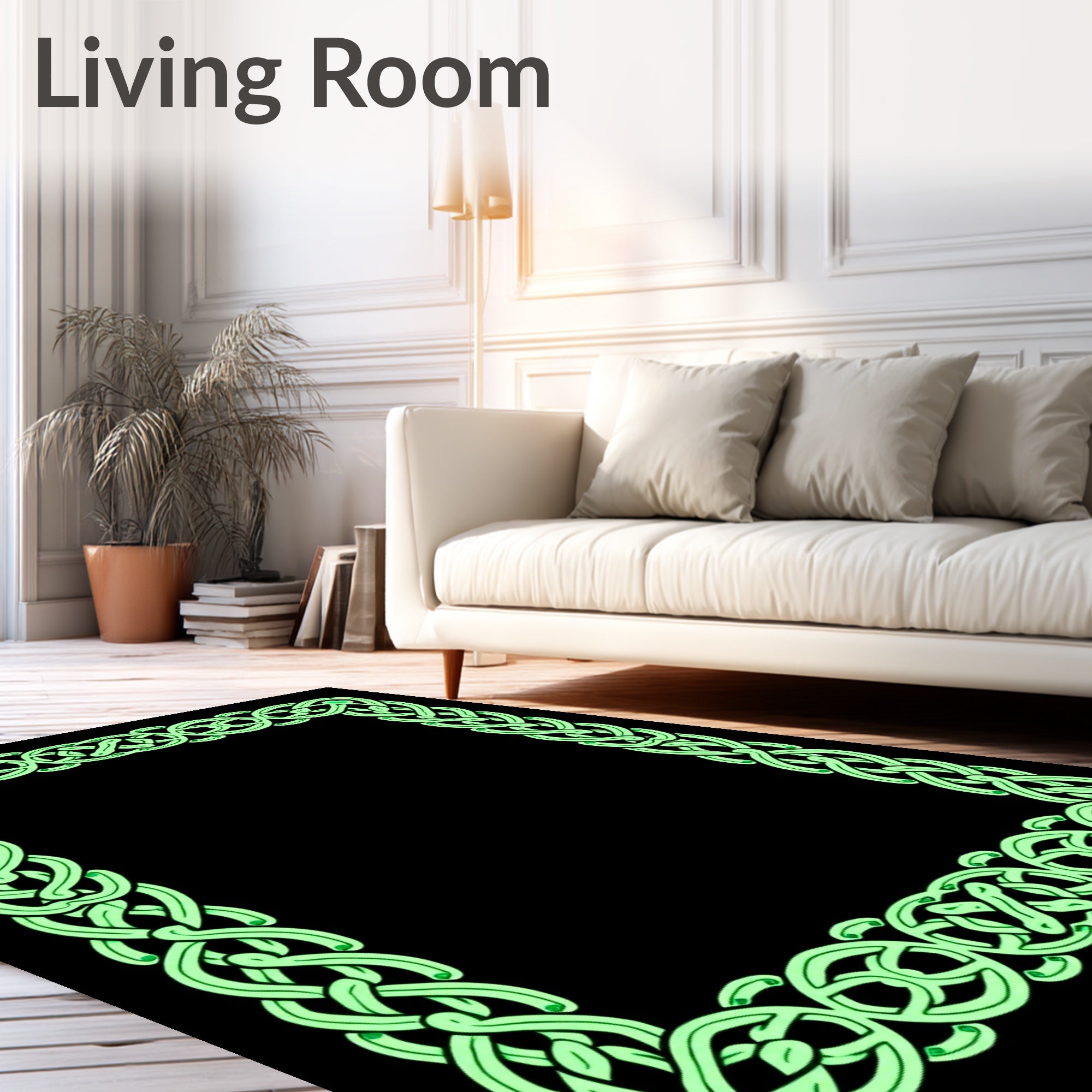 Interlocking Celtic Knot Frame Rug
