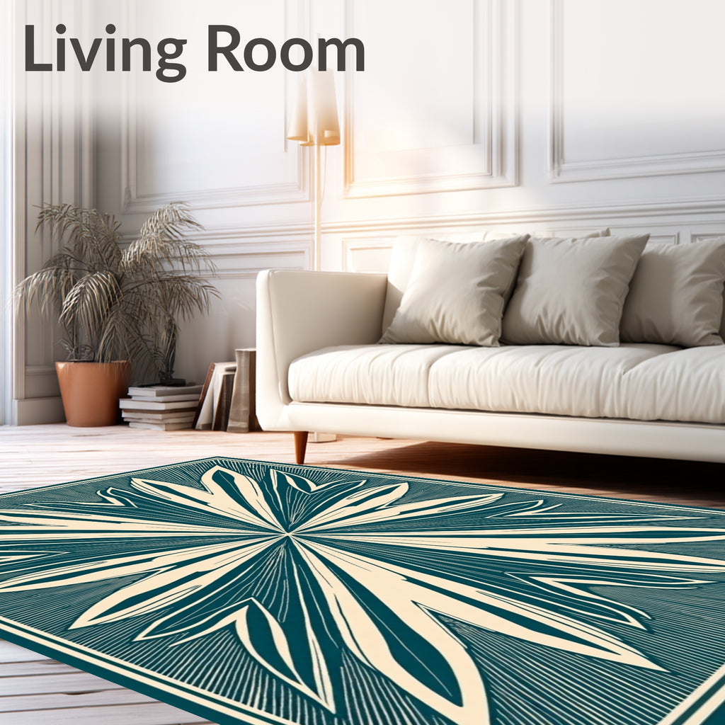 Abstract Starburst Geometric Design Rug