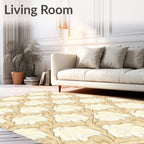 Golden Swirl Art Nouveau Pattern Rug