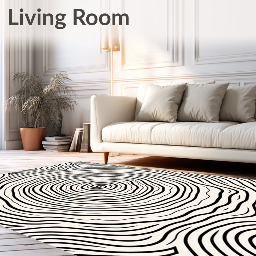 Abstract Swirl Contour Pattern Rug