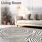 Abstract Swirl Contour Pattern Rug