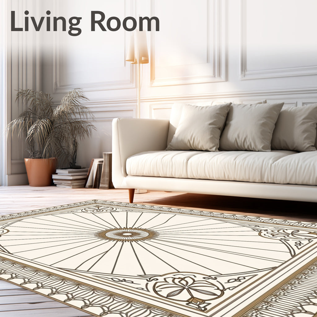 Radiant Sunburst Elegant Outline Rug