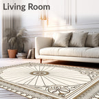 Radiant Sunburst Elegant Outline Rug