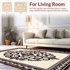 Elegant Dark Red Floral Scrollwork Rug