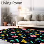 Vibrant Floral Tropical Pattern Rug
