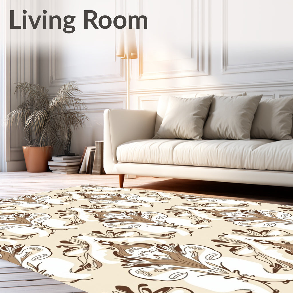 Antique Floral Damask Motif Rug